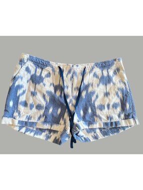 Vineyard Vines Womens Blue & White Ikat Print Shorts Size 2 Cotton Blend